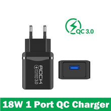Load image into Gallery viewer, ROCK LED Display QC 3.0 3A 3 USB Phone Charger Fast Charging For iPhone Xiaomi Huawei P30 Pro Samsung Fast EU Wall Adapter Turbo