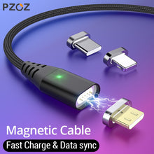 Load image into Gallery viewer, PZOZ 1M 2M Magnetic Cable Micro usb Type C Fast Charging Microusb Type-C Magnet Charger Wire usb c For iphone 11 X Xr usb cable
