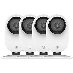 YI 4pc Home Camera, 1080p Wi-Fi IP Security Surveillance Smart System with 24/7 Emergency Response, Night Vision, Dog Monitor on Phone App, Cloud Service - Works with Alexa