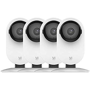 YI 4pc Home Camera, 1080p Wi-Fi IP Security Surveillance Smart System with 24/7 Emergency Response, Night Vision, Dog Monitor on Phone App, Cloud Service - Works with Alexa